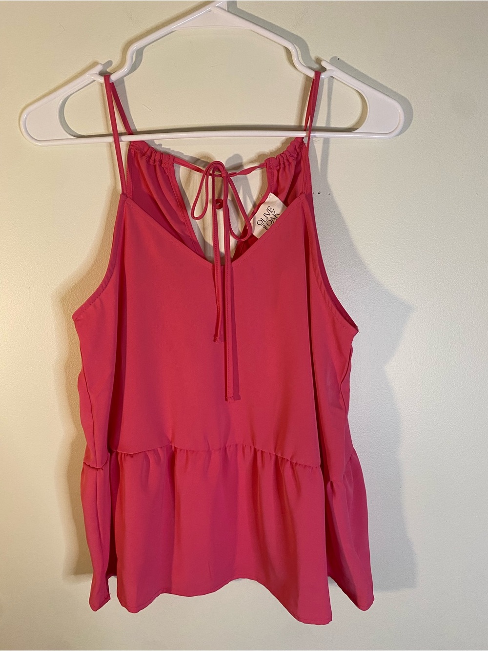 Women’s Hot Pink Sleeveless Tie-Back Summer Strap Top